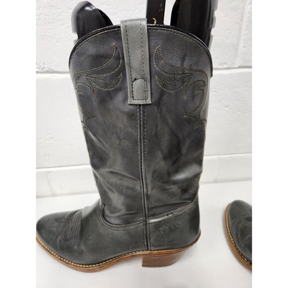 Dingo Acme Men\'s Leather Gray Western Cowboy Boots, Sz 10D, Stitched/Embroidered main image 7